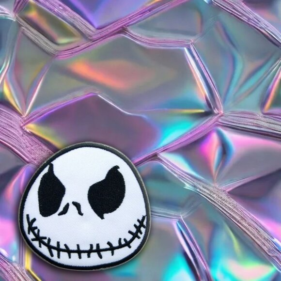 (2) NIGHT TIME SPOOKY JACK COTTON PATCHES ~ EASY IRON ON BADGES ON CLOTHING - Picture 3 of 5